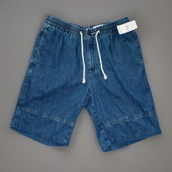 $215 AG Adriano Goldschmied Men's Pocket Blue Denim Drawstring Shorts Relaxed 32 - Picture 1 of 4